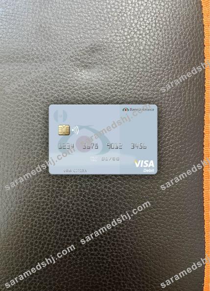 Guatemala Azteca Bank visa debit card photolook front